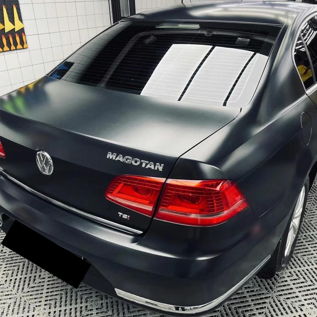Matte Metallic Deep Black Car Vinyl Wrap product image 7 - Veloro matte vinyl wrap