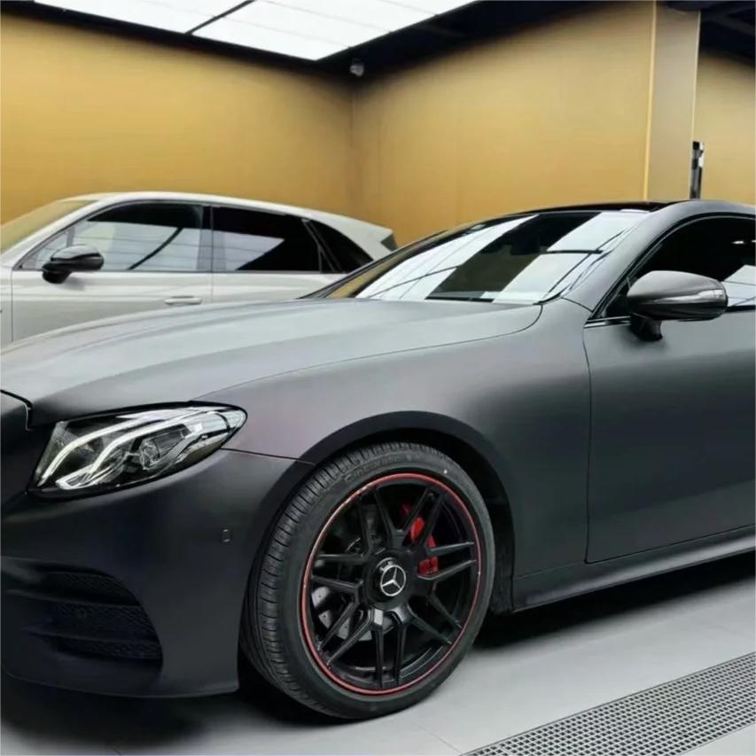 Matte Metallic Diamond Black Red Car Vinyl Wrap PET product image 3 - Veloro matte vinyl wrap