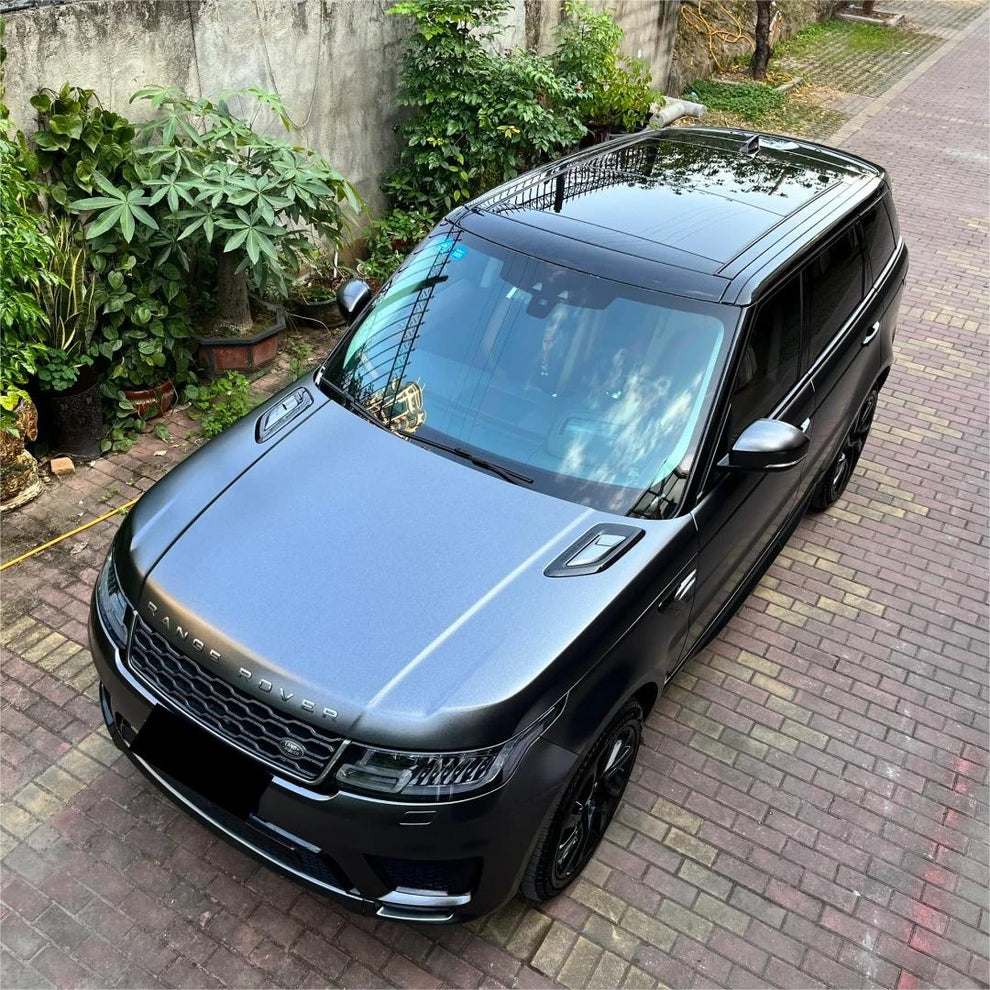 Matte Metallic Diamond Graphite Black Car Vinyl Wrap product image 2 - Veloro matte vinyl wrap