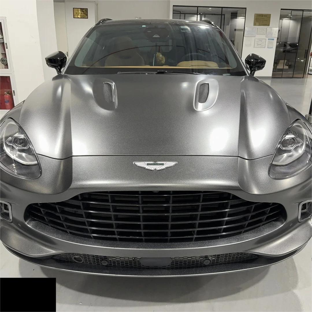 Matte Metallic Diamond Graphite Light Grey Car Vinyl Wrap product image 2 - Veloro matte vinyl wrap