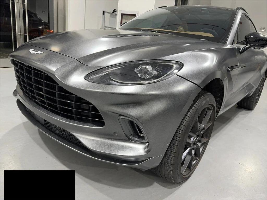 Matte Metallic Diamond Graphite Light Grey Car Vinyl Wrap product image 4 - Veloro matte vinyl wrap