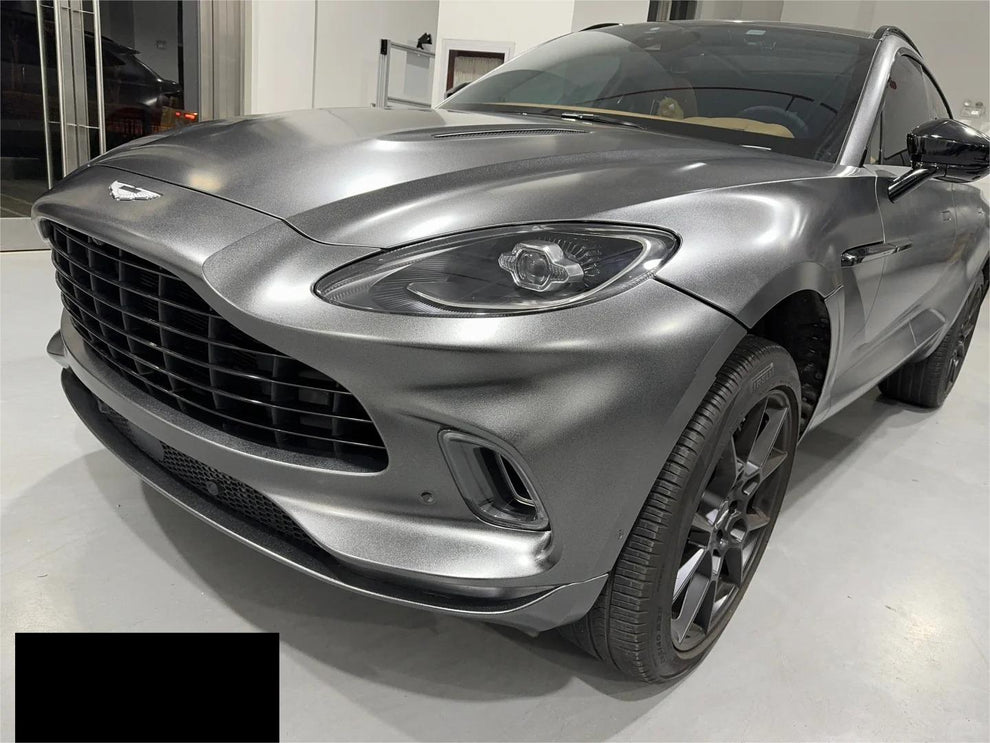 Matte Metallic Diamond Graphite Light Grey Car Vinyl Wrap product image 4 - Veloro matte vinyl wrap