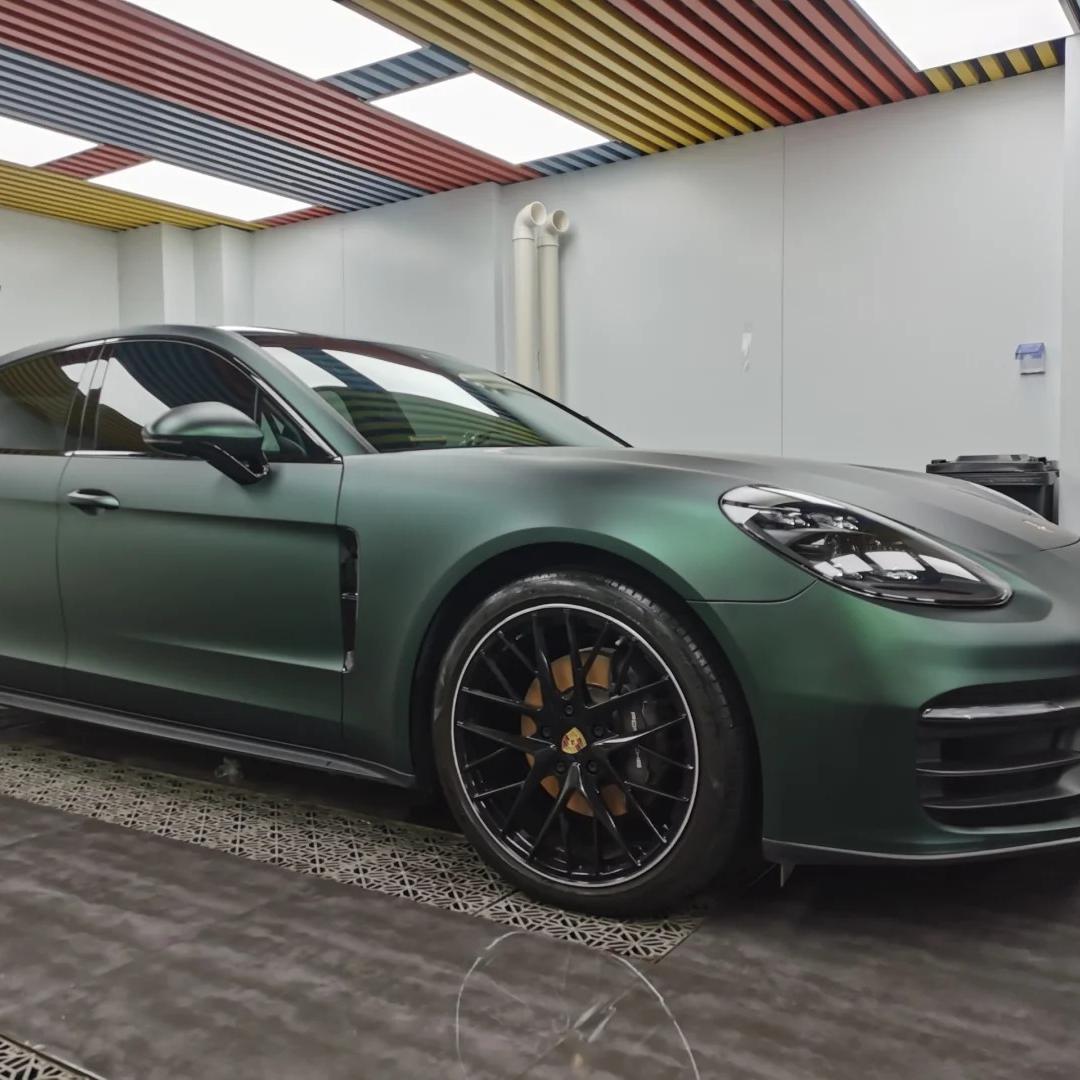 Matte Metallic Diamond Green Car Vinyl Wrap PET product image 3 - Veloro matte vinyl wrap