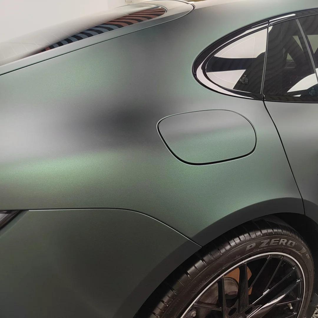 Matte Metallic Diamond Green Car Vinyl Wrap PET product image 7 - Veloro matte vinyl wrap