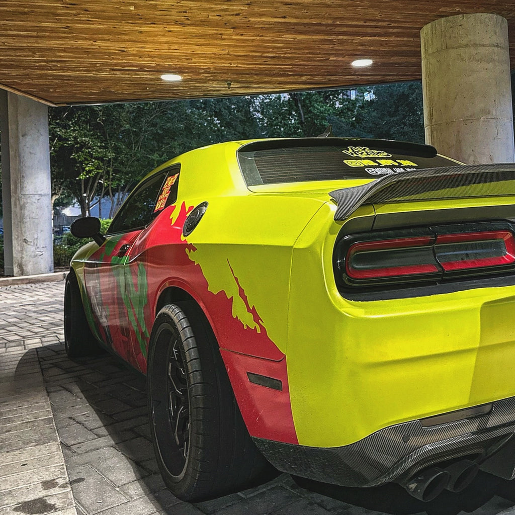 Matte Metallic Fluorescent Yellow Car Vinyl Wrap product image 3 - Veloro matte vinyl wrap
