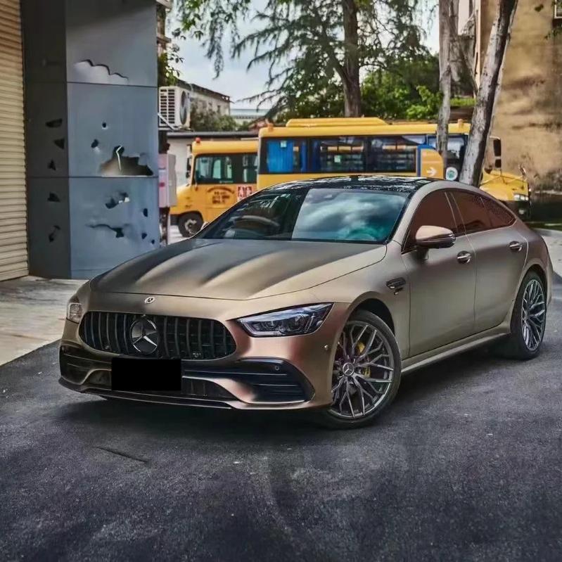 Ultra Matte Metallic Gold Brown Car Vinyl Wrap | Matte Coffee Brown Wrap product image 2 - Veloro matte vinyl wrap