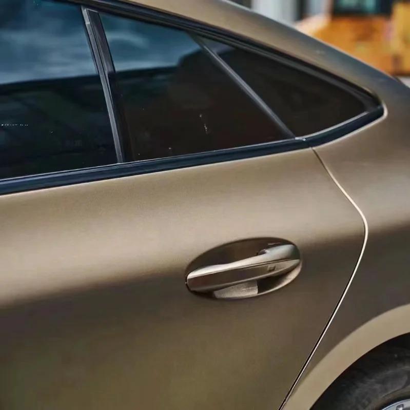 Ultra Matte Metallic Gold Brown Car Vinyl Wrap | Matte Coffee Brown Wrap product image 8 - Veloro matte vinyl wrap
