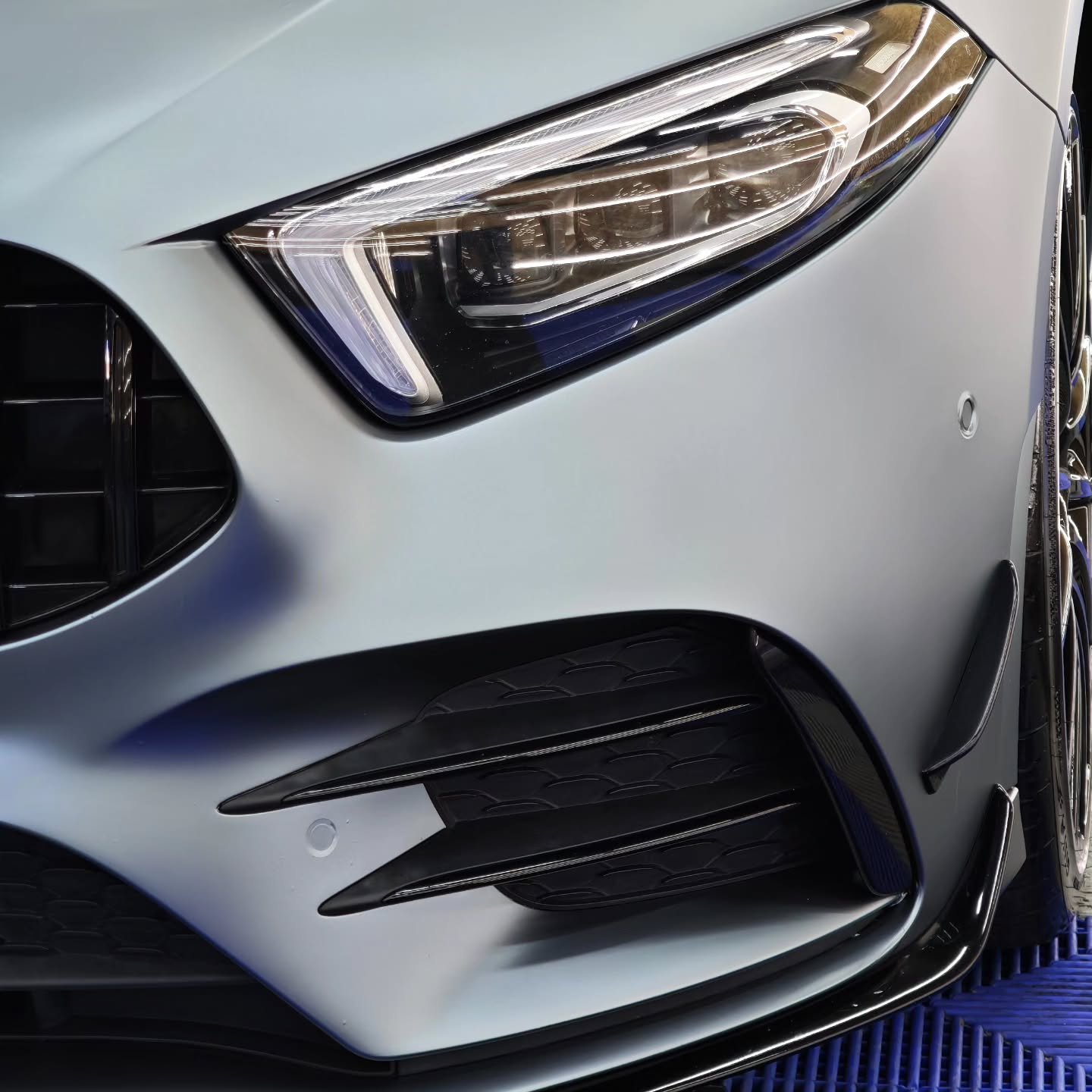 Ultra Matte Metallic Grey Blue Car Vinyl Wrap |Gray Blue Car Wrap PET product image 4 - Veloro matte vinyl wrap