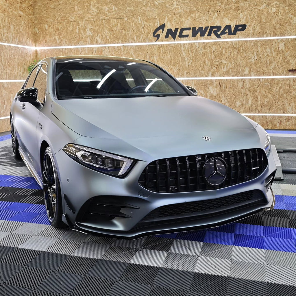 Ultra Matte Metallic Grey Blue Car Vinyl Wrap |Gray Blue Car Wrap PET product image 3 - Veloro matte vinyl wrap