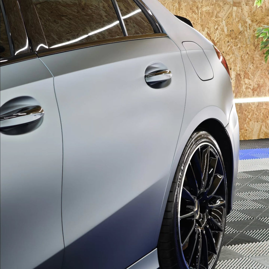 Ultra Matte Metallic Grey Blue Car Vinyl Wrap |Gray Blue Car Wrap PET product image 5 - Veloro matte vinyl wrap