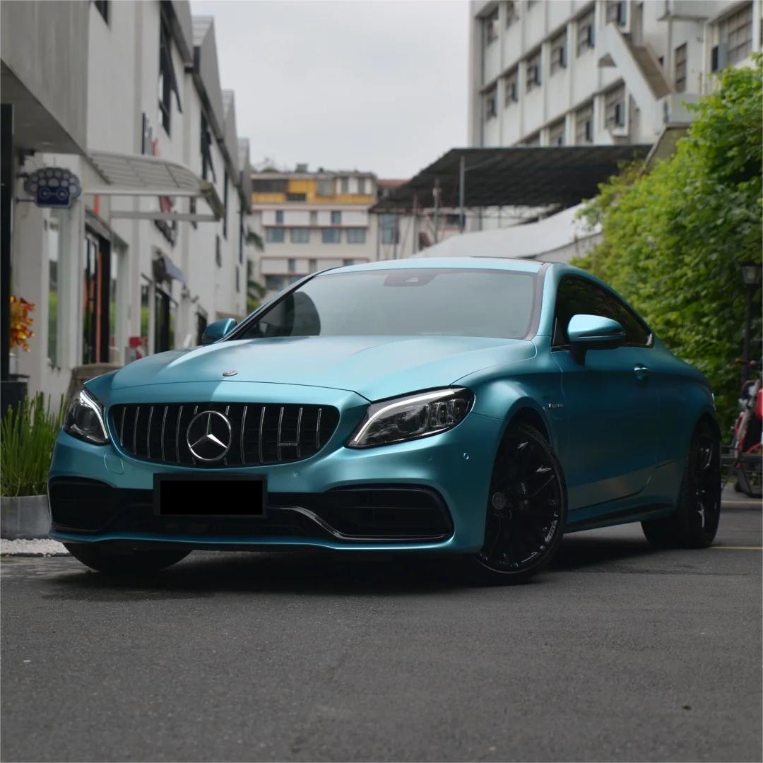 Matte Metallic Lake Blue Car Vinyl Wrap product image 3 - Veloro matte vinyl wrap