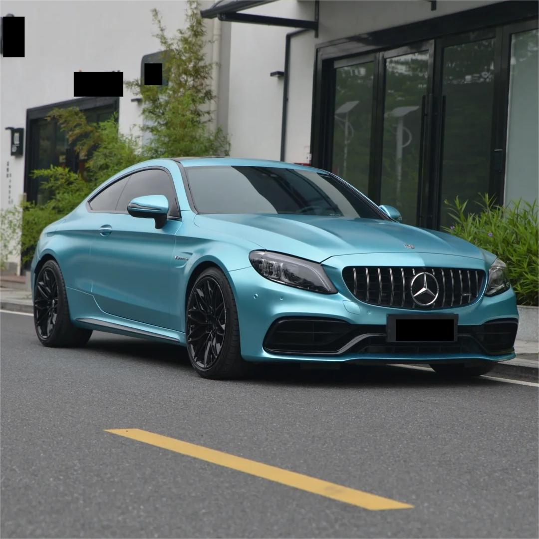 Matte Metallic Lake Blue Car Vinyl Wrap product image 2 - Veloro matte vinyl wrap