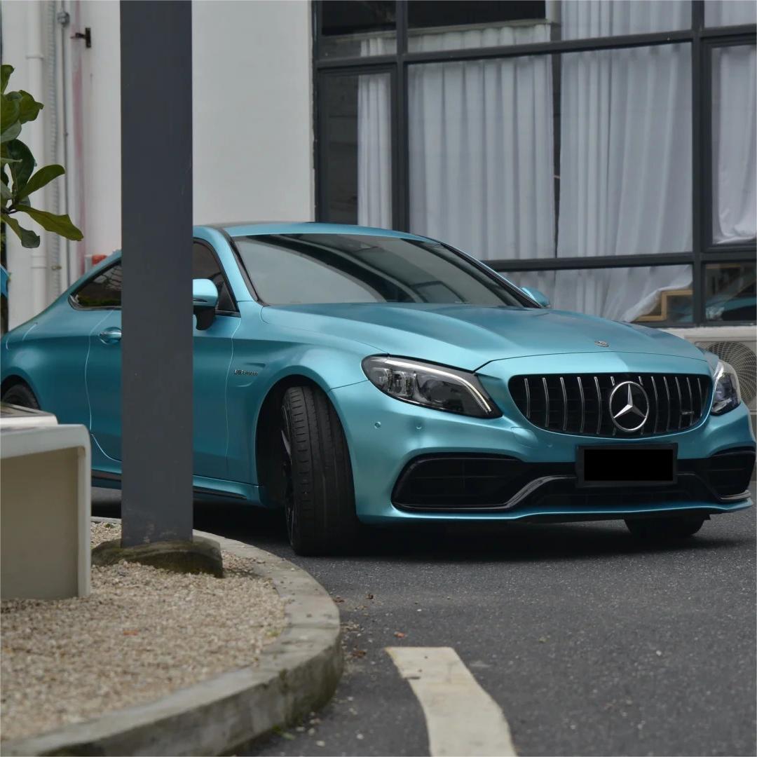 Matte Metallic Lake Blue Car Vinyl Wrap product image 4 - Veloro matte vinyl wrap