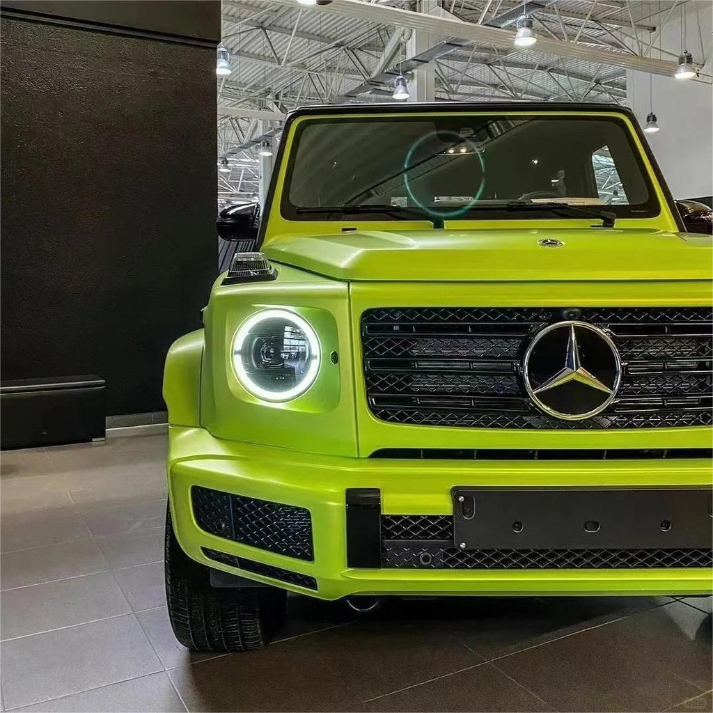 Matte Metallic Lemon Green Car Vinyl Wrap product image 4 - Veloro matte vinyl wrap