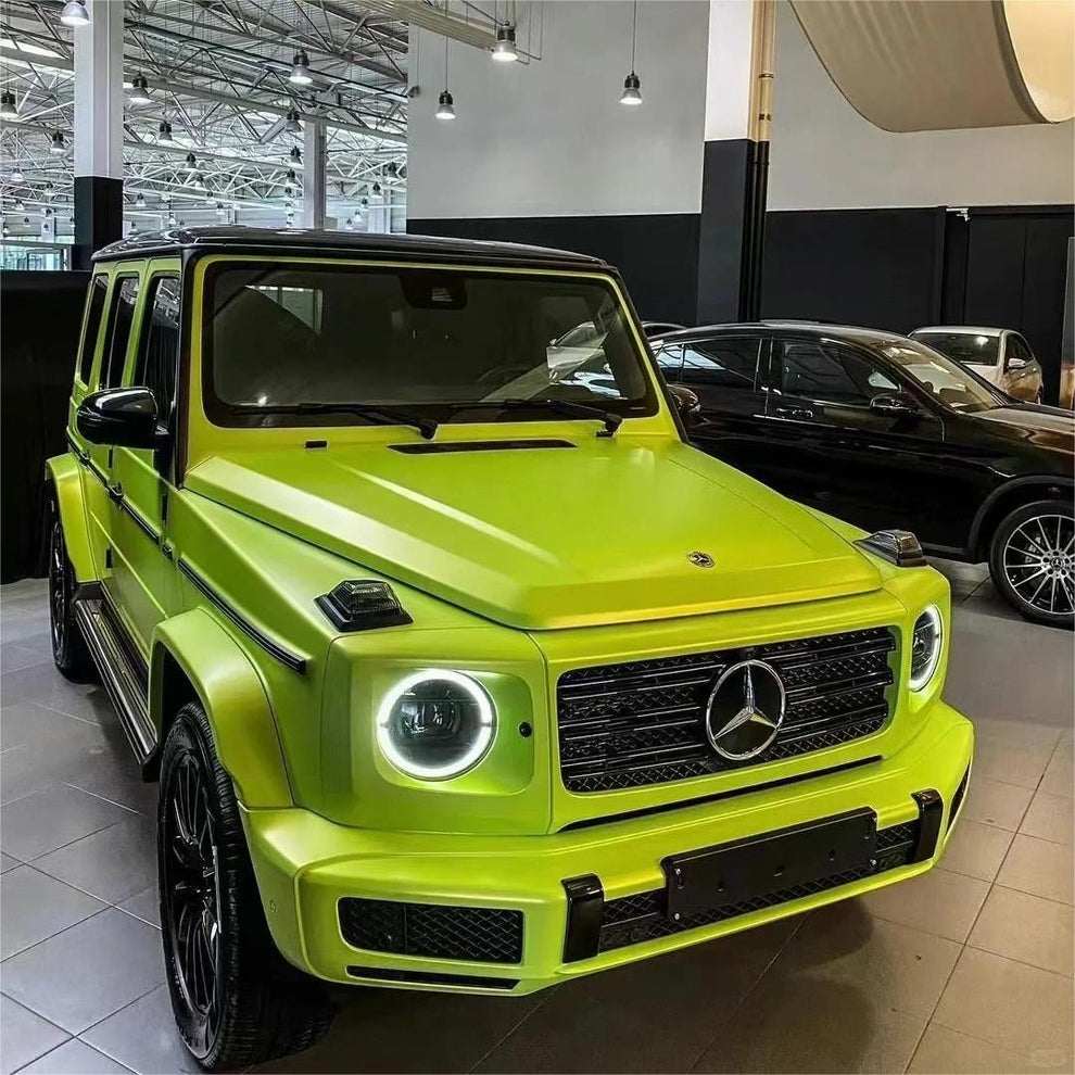 Matte Metallic Lemon Green Car Vinyl Wrap product image 3 - Veloro matte vinyl wrap