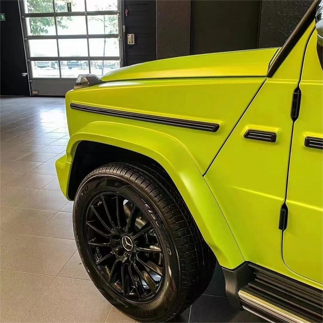 Matte Metallic Lemon Green Car Vinyl Wrap product image 6 - Veloro matte vinyl wrap