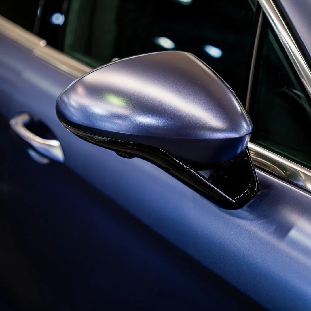 Matte Metallic Midnight Blue Car Vinyl Wrap product image 4 - Veloro matte vinyl wrap
