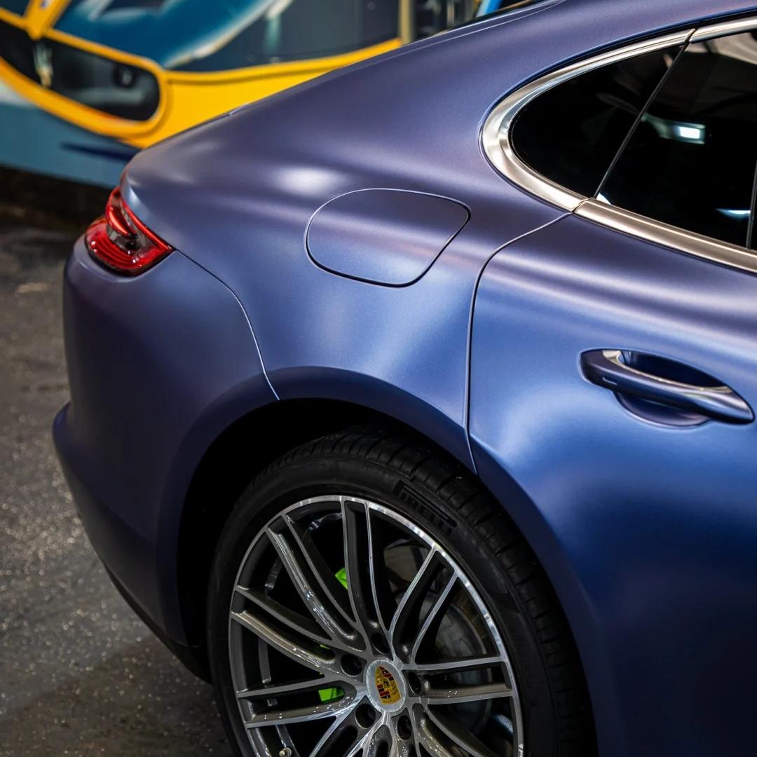 Matte Metallic Midnight Blue Car Vinyl Wrap product image 5 - Veloro matte vinyl wrap