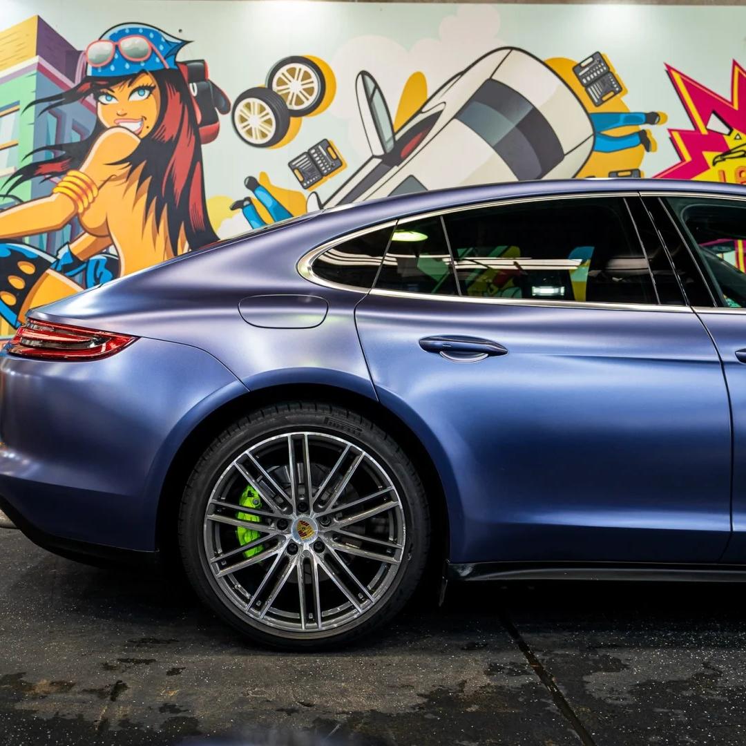 Matte Metallic Midnight Blue Car Vinyl Wrap product image 6 - Veloro matte vinyl wrap