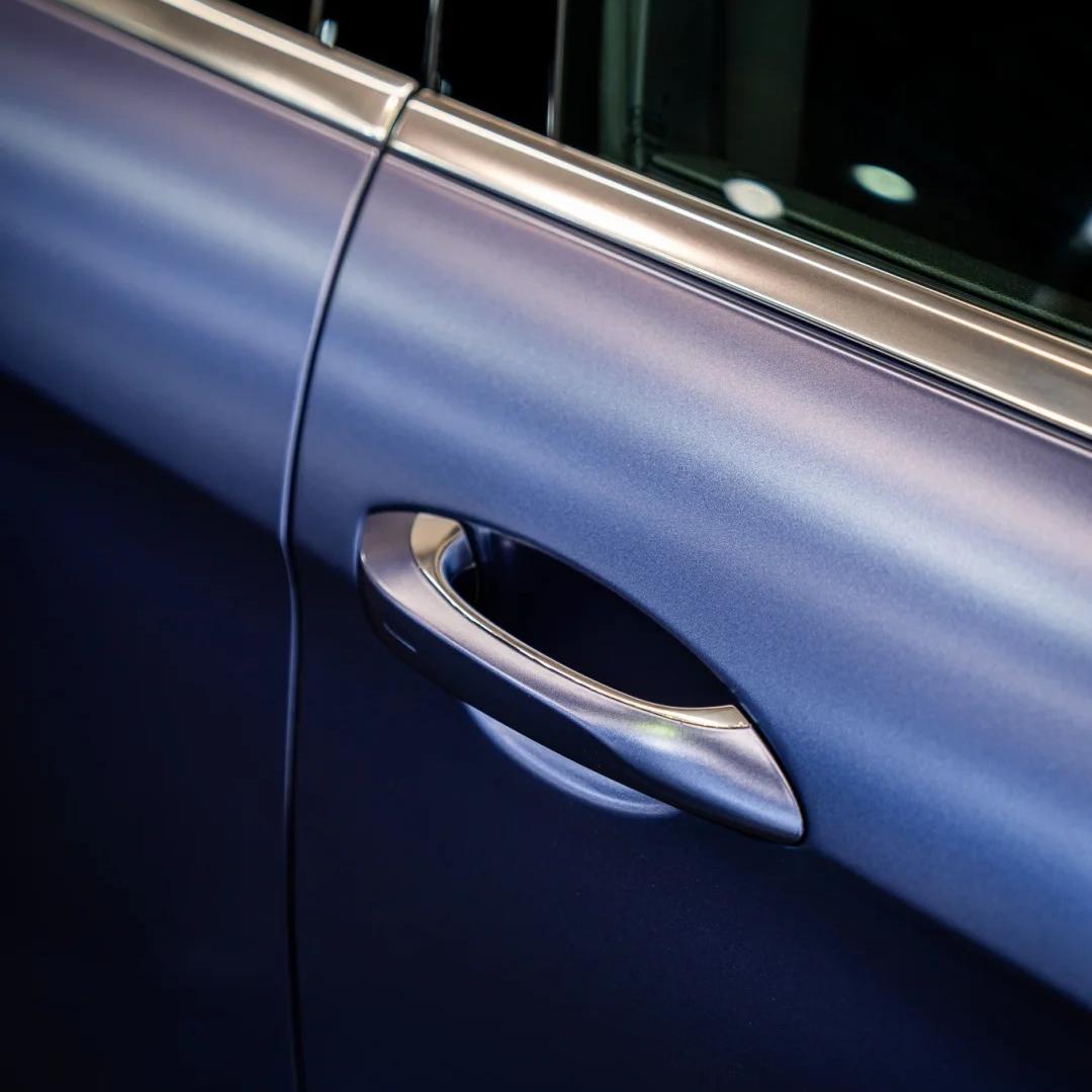 Matte Metallic Midnight Blue Car Vinyl Wrap product image 8 - Veloro matte vinyl wrap