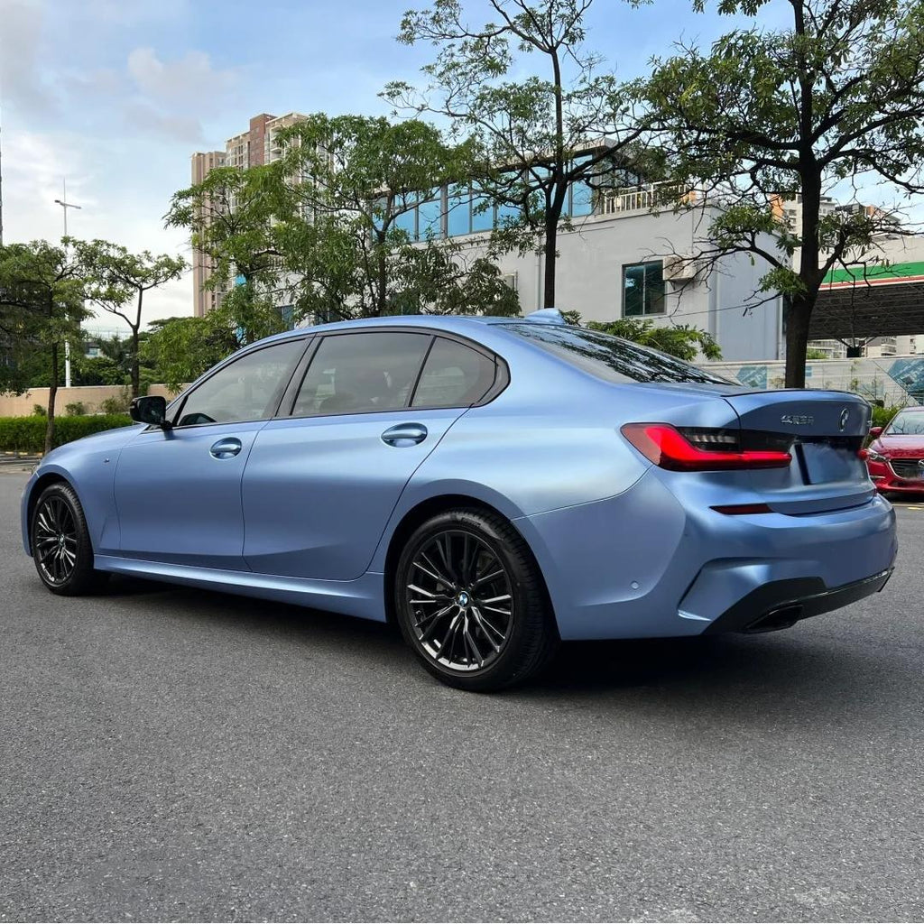 Matte Metallic Mist Blue Car Vinyl Wrap | Vivid Blue Car wrap product image 7 - Veloro matte vinyl wrap