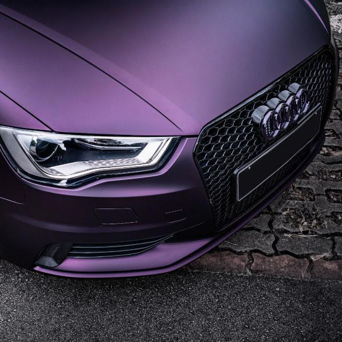 Ultra Matte Metallic Dark Purple Car Vinyl Wrap PET product image 13 - Veloro matte vinyl wrap