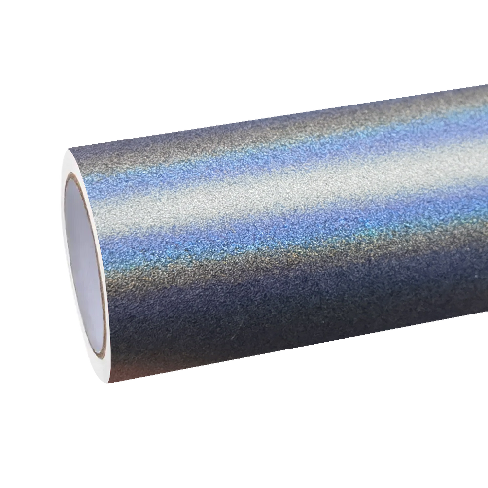 Matte Metallic Rainbow Laser Satin Light Grey Car Vinyl Wrap