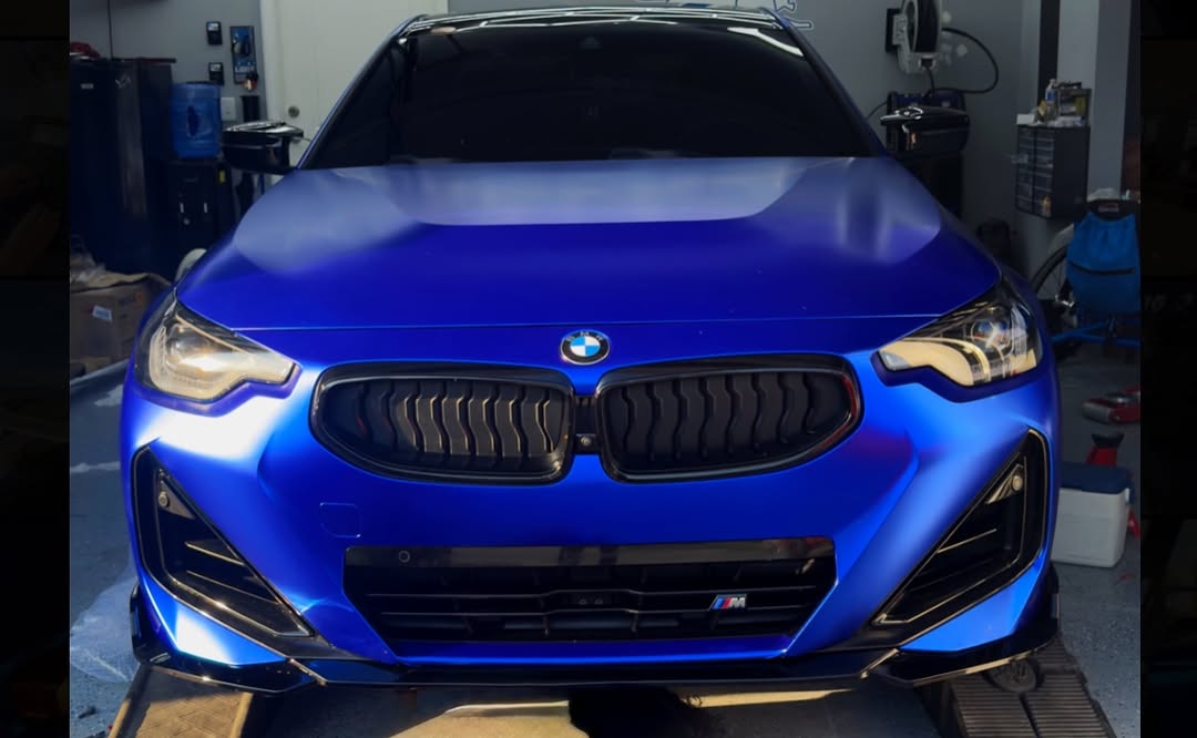 Matte Metallic Satin Blueberry Car Vinyl Wrap PET product image 8 - Veloro matte vinyl wrap