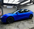 Matte Metallic Satin Chrome Blue Car Vinyl Wrap PET product image 5 - Veloro chrome vinyl wrap