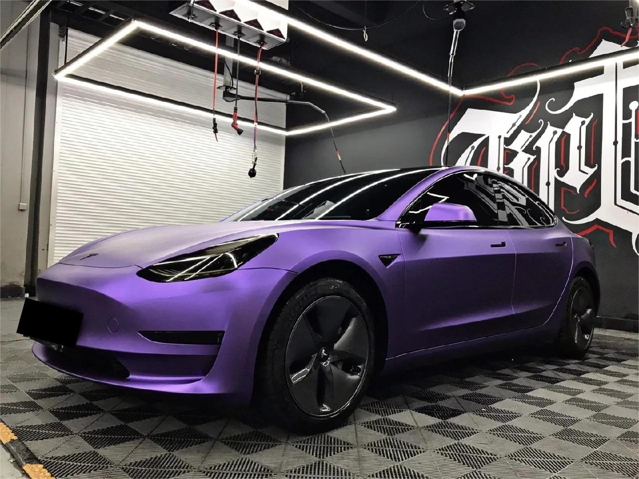 Matte Metallic Satin Chrome Purple Car Vinyl Wrap product image 5 - Veloro chrome vinyl wrap