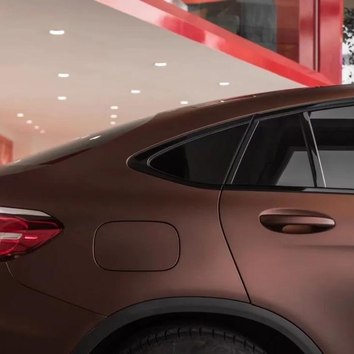 Matte Satin Santos Coffee Brown Car Vinyl Wrap product image 6 - Veloro matte vinyl wrap