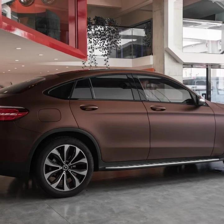 Matte Satin Santos Coffee Brown Car Vinyl Wrap product image 5 - Veloro matte vinyl wrap