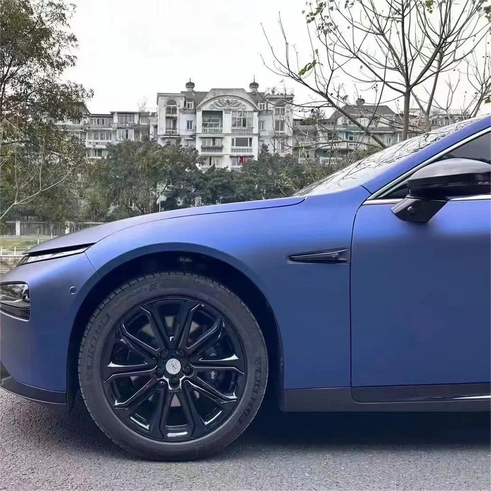 Matte Metallic Satin Dark Blue Car Vinyl Wrap product image 4 - Veloro matte vinyl wrap