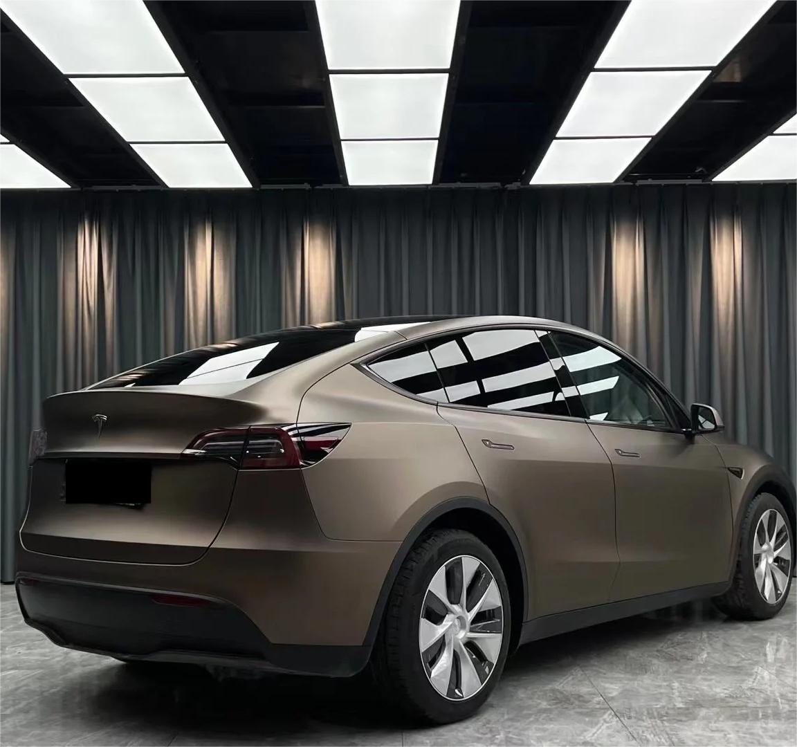 Matte Metallic Satin Deep Brown Grey Car Vinyl Wrap product image 6 - Veloro matte vinyl wrap