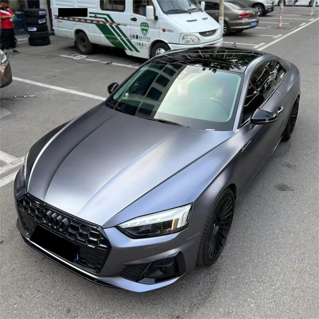 Matte Metallic Satin Deep Grey Car Vinyl Wrap product image 2 - Veloro matte vinyl wrap