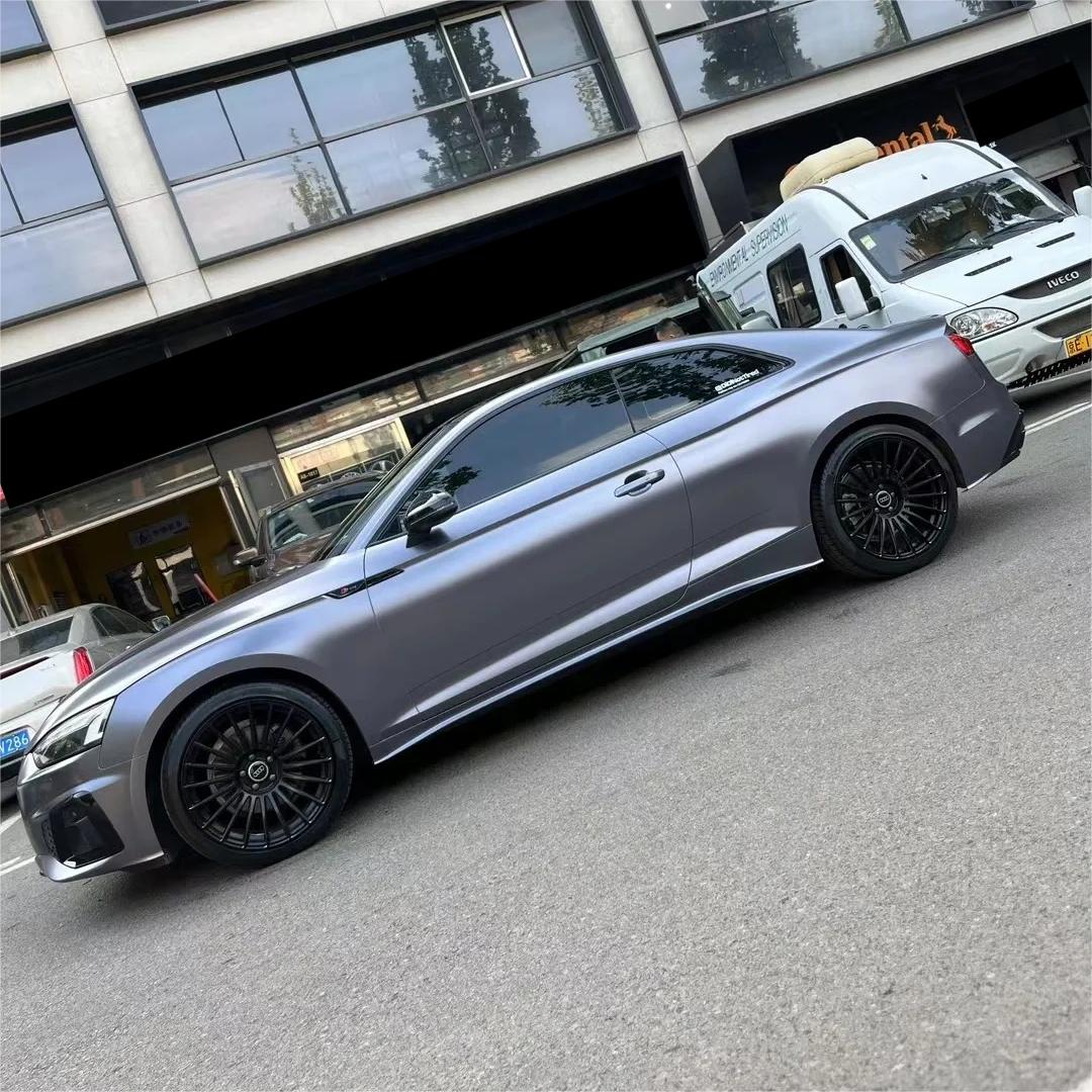 Matte Metallic Satin Deep Grey Car Vinyl Wrap product image 5 - Veloro matte vinyl wrap