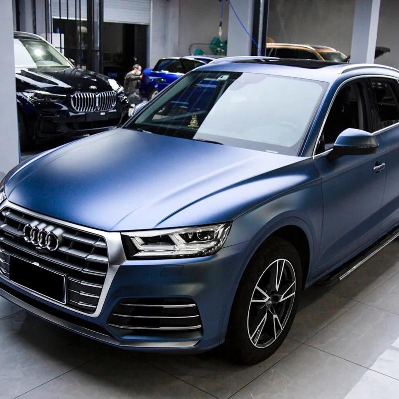 Matte Metallic Satin Diamond Storm Blue Car Vinyl Wrap product image 2 - Veloro matte vinyl wrap