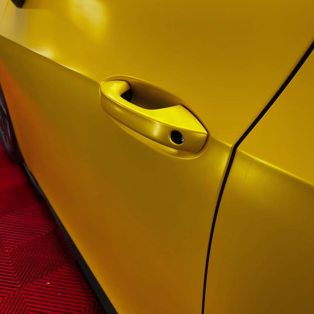 Matte Metallic Satin Energetic Yellow Car Vinyl Wrap product image 13 - Veloro matte vinyl wrap