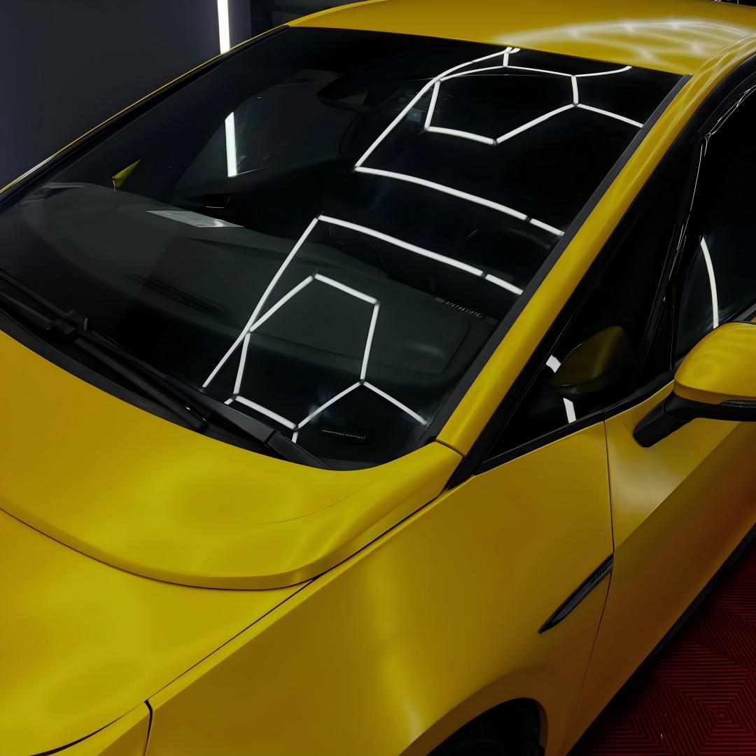 Matte Metallic Satin Energetic Yellow Car Vinyl Wrap product image 10 - Veloro matte vinyl wrap