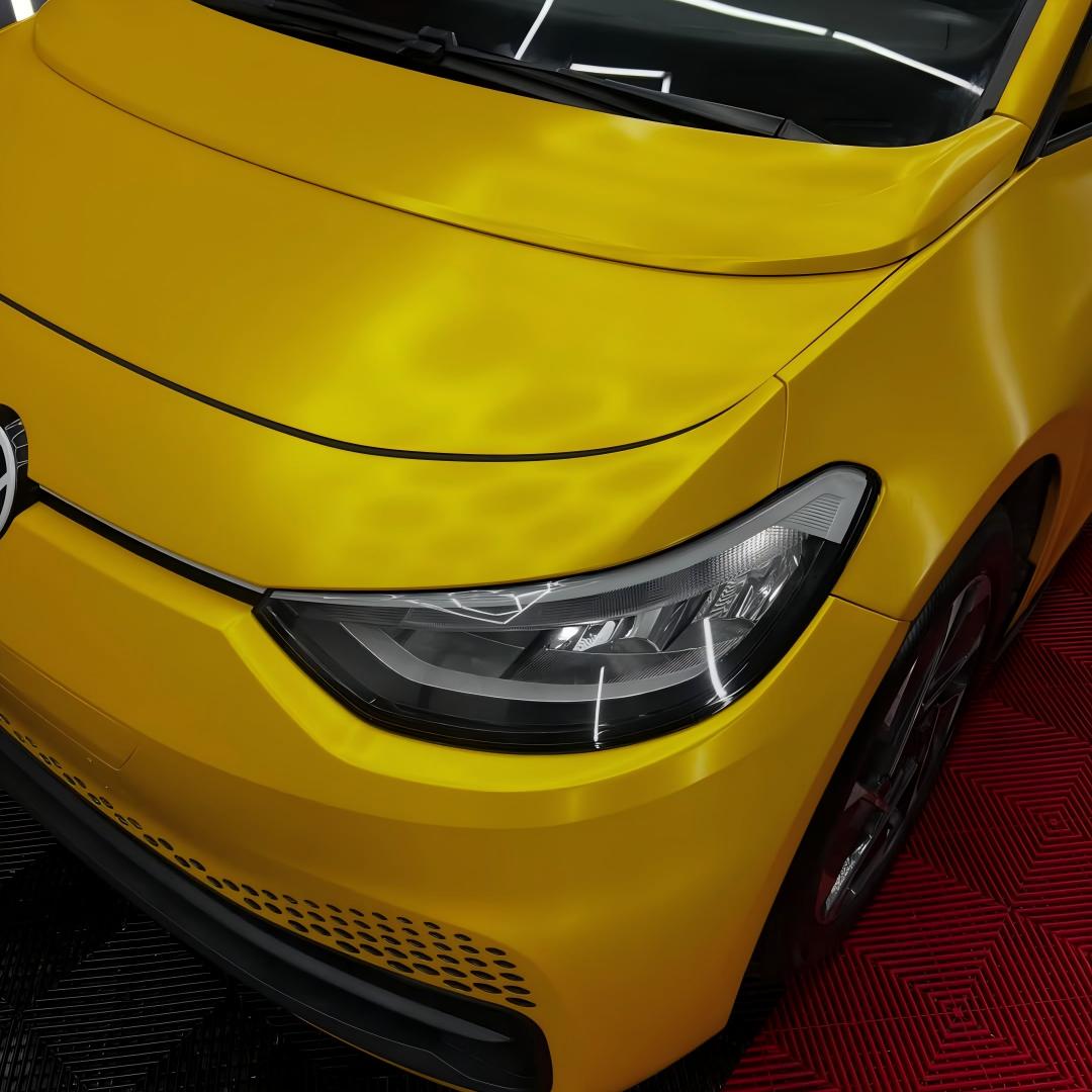Matte Metallic Satin Energetic Yellow Car Vinyl Wrap product image 11 - Veloro matte vinyl wrap