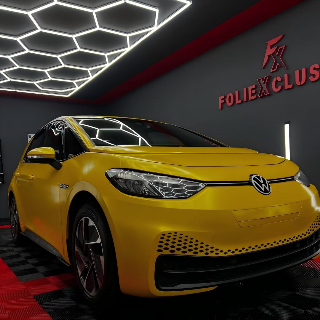 Matte Metallic Satin Energetic Yellow Car Vinyl Wrap product image 9 - Veloro matte vinyl wrap
