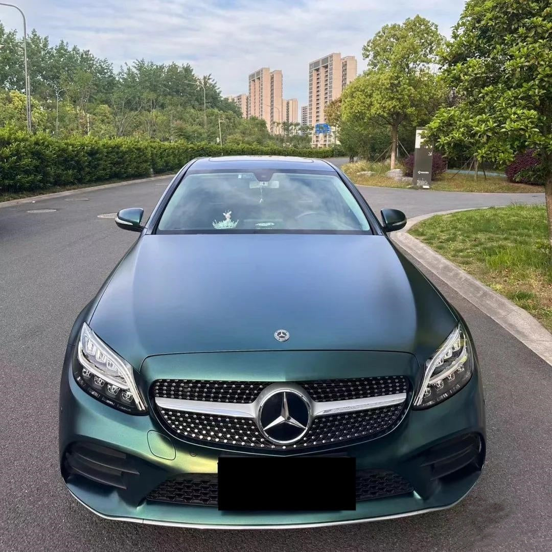 Matte Metallic Satin Forest Green Car Vinyl Wrap product image 2 - Veloro matte vinyl wrap