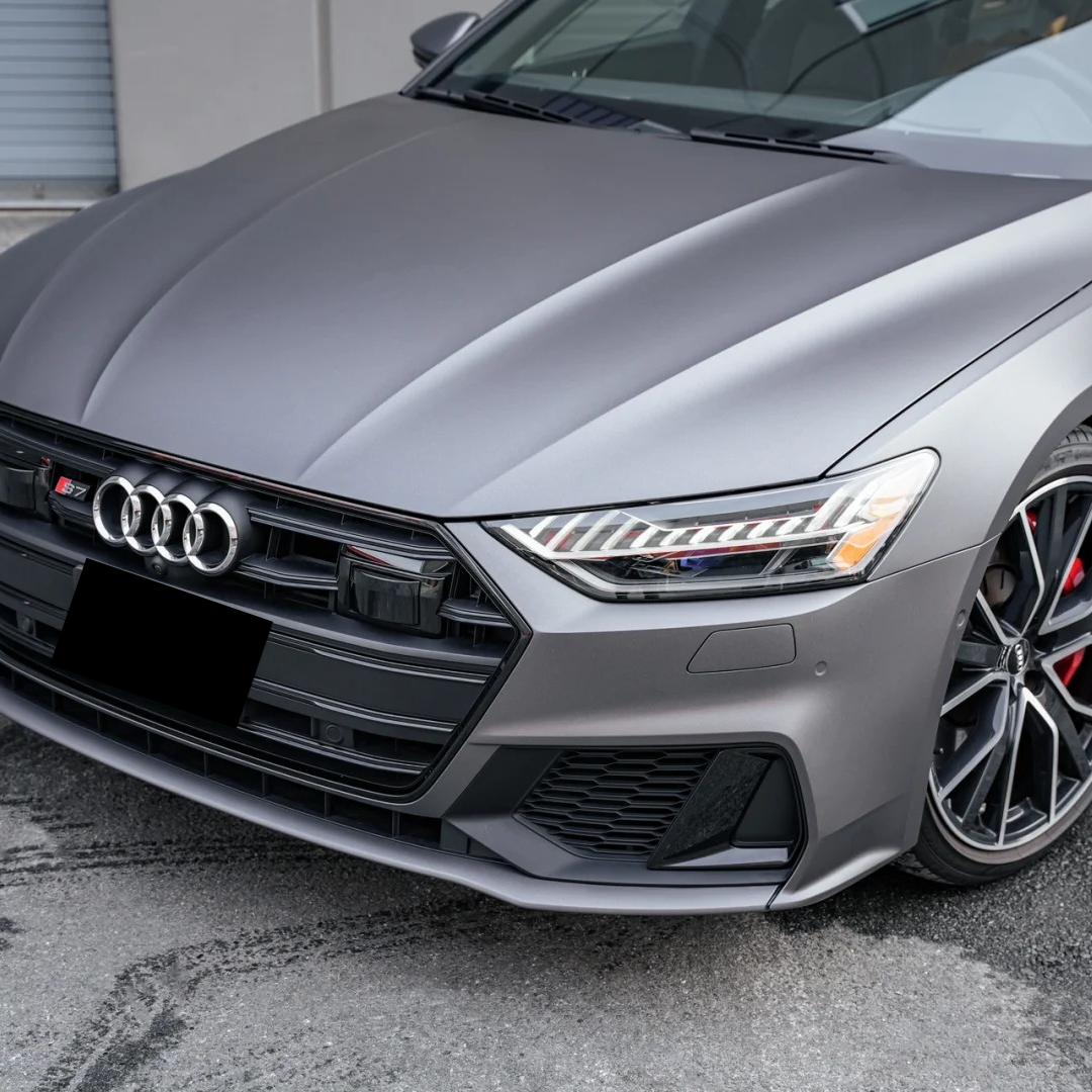 Matte Metallic Satin Gunmetal Grey Car Vinyl Wrap PET product image 4 - Veloro matte vinyl wrap
