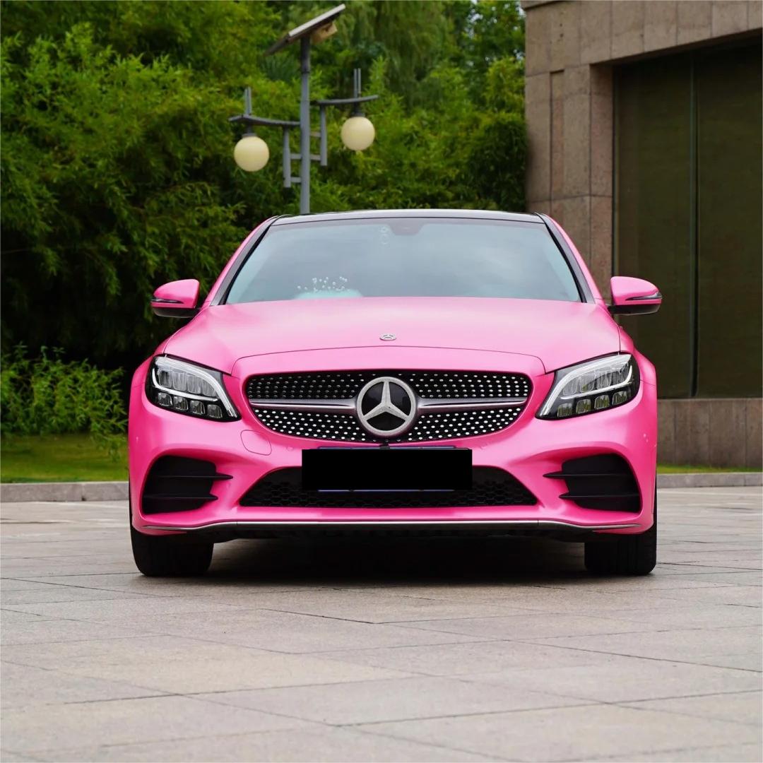 Matte Metallic Satin Princess Pink Car Vinyl Wrap PET product image 7 - Veloro matte vinyl wrap