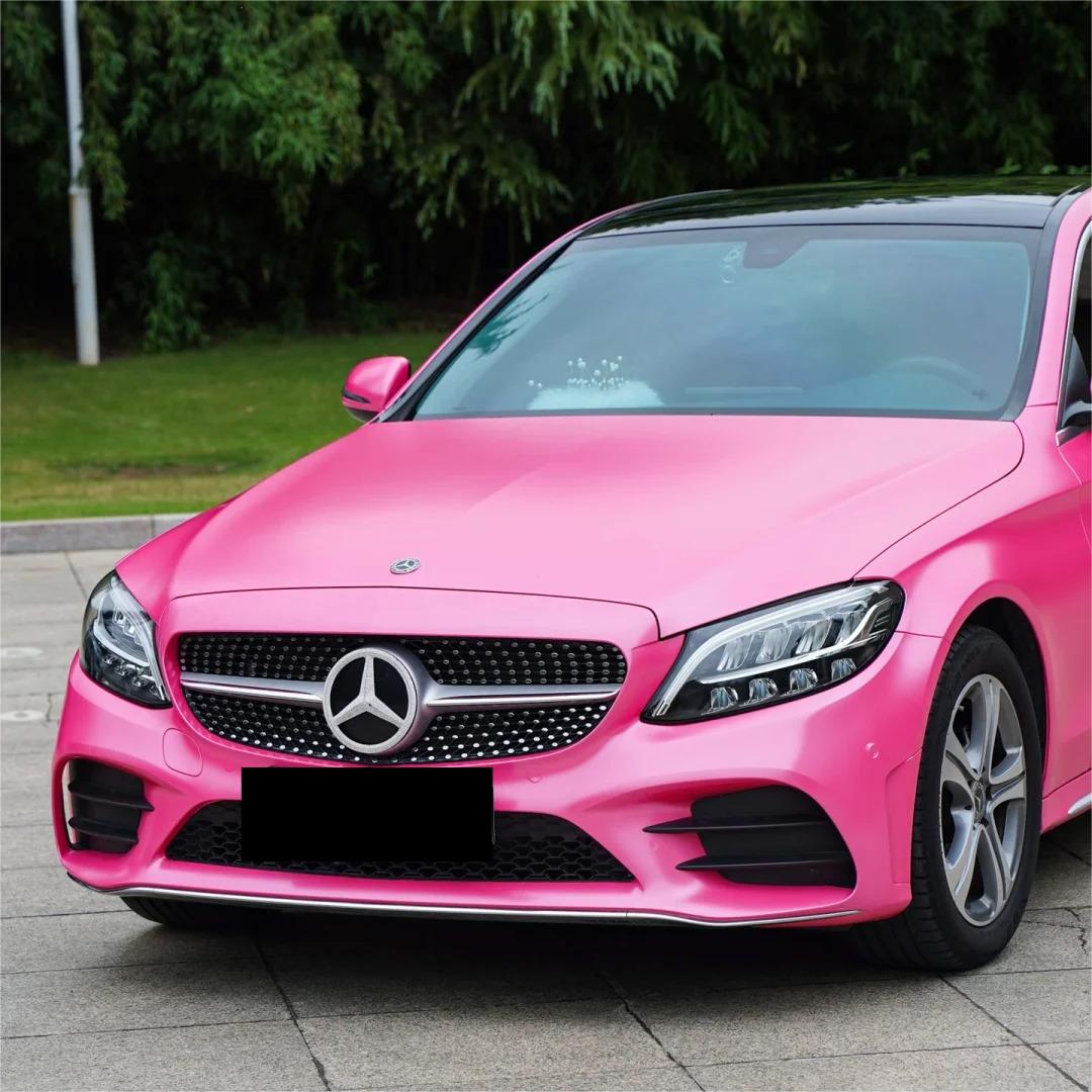 Matte Metallic Satin Princess Pink Car Vinyl Wrap PET product image 8 - Veloro matte vinyl wrap