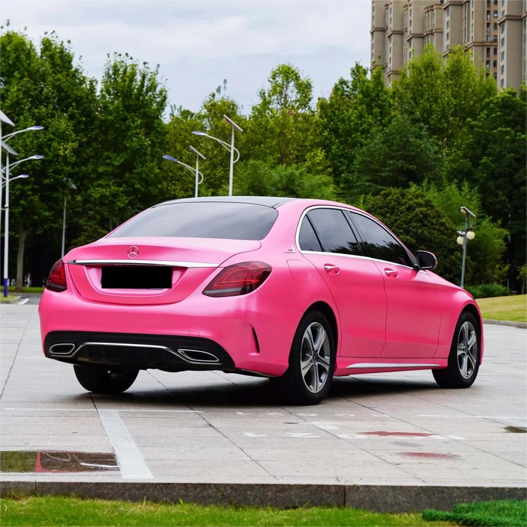 Matte Metallic Satin Princess Pink Car Vinyl Wrap PET product image 9 - Veloro matte vinyl wrap