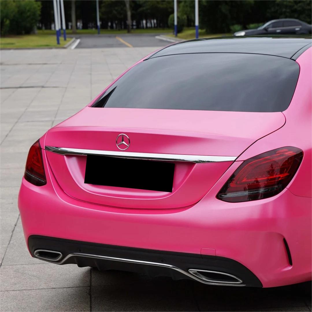 Matte Metallic Satin Princess Pink Car Vinyl Wrap PET product image 11 - Veloro matte vinyl wrap