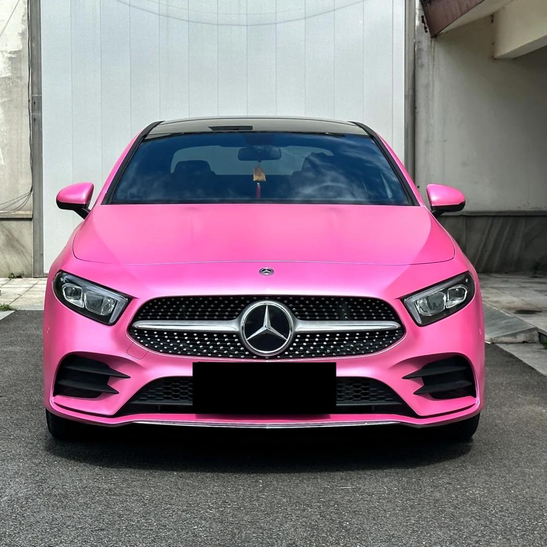 Matte Metallic Satin Princess Pink Car Vinyl Wrap PET product image 2 - Veloro matte vinyl wrap