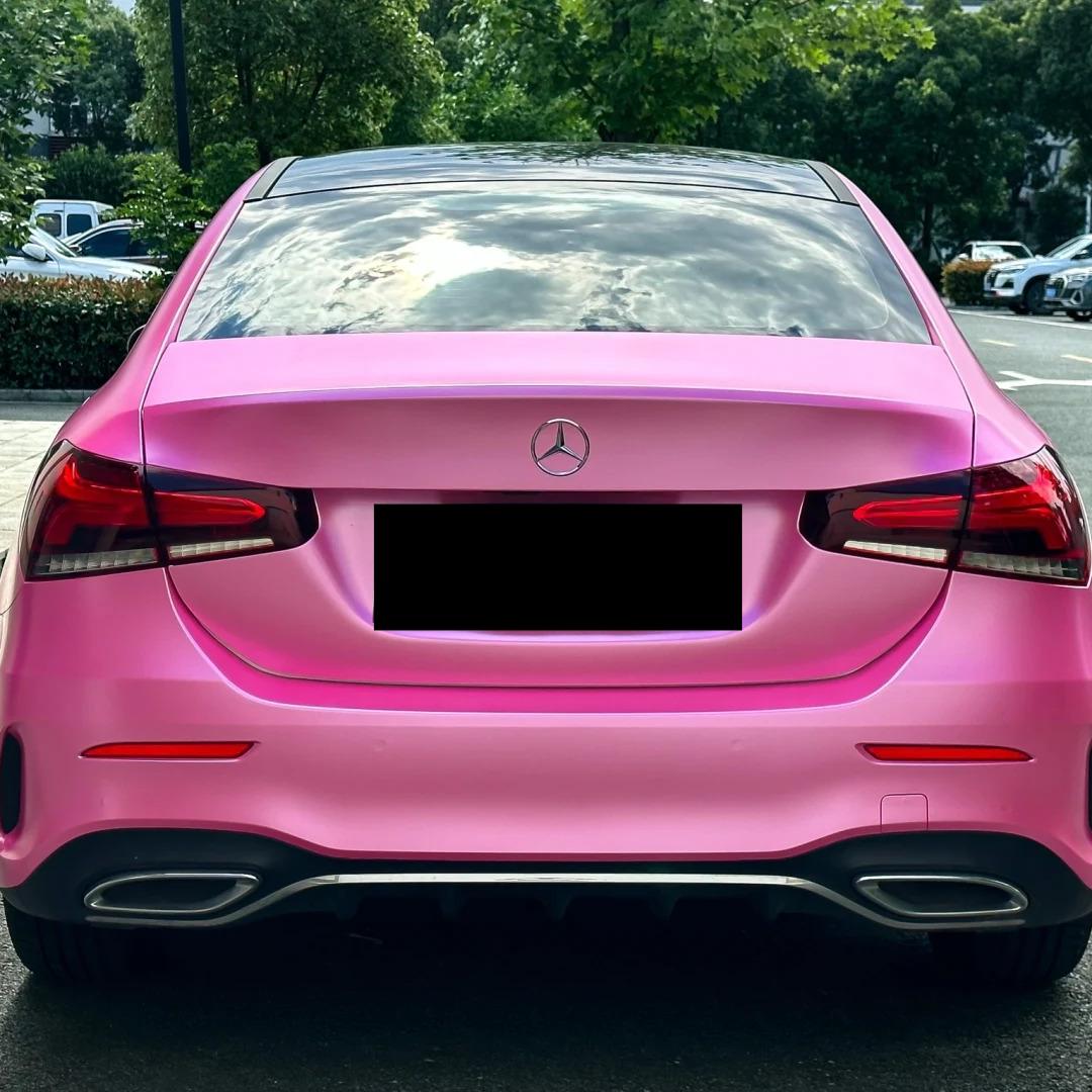 Matte Metallic Satin Princess Pink Car Vinyl Wrap PET product image 6 - Veloro matte vinyl wrap