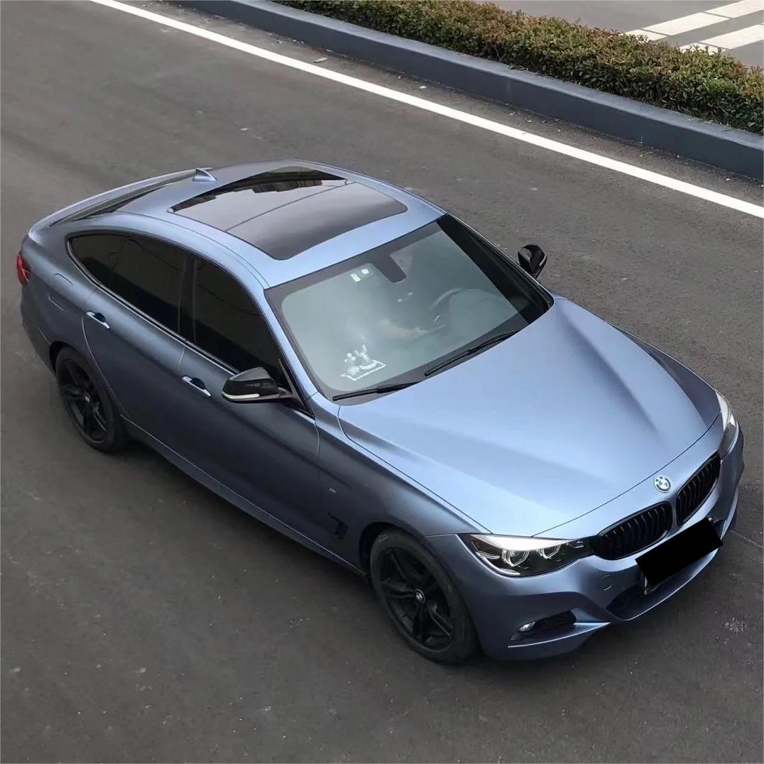 Matte Metallic Satin Storm Blue Car Vinyl Wrap product image 5 - Veloro matte vinyl wrap